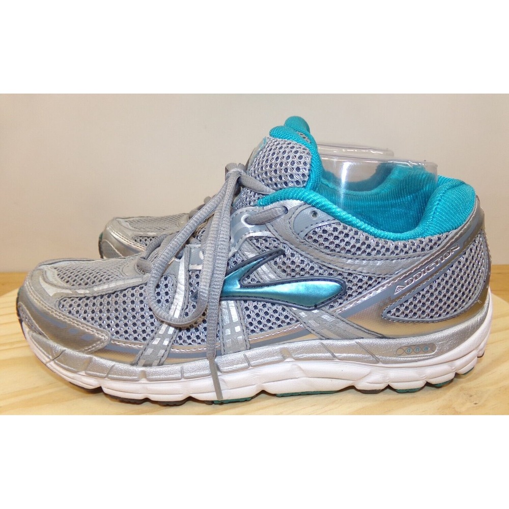 Brooks Addiction 11 Running Shoes Sneakers Womens Gray Teal Size 10‎ D